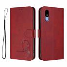 For Kyocera Basio Active3 Litter Panda Embossing RFID Leather Phone Case with Lanyard(Wine Red) - 2