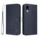 For Kyocera Basio Active3 Litter Panda Embossing RFID Leather Phone Case with Lanyard(Blue) - 2