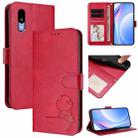 For Kyocera Basio Active3 Litter Panda Embossing RFID Leather Phone Case with Lanyard(Rose Red) - 1