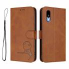 For Kyocera Basio Active3 Litter Panda Embossing RFID Leather Phone Case with Lanyard(Brown) - 2