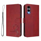 For Fujitsu Arrows We2 F-52E Litter Panda Embossing RFID Leather Phone Case with Lanyard(Wine Red) - 2