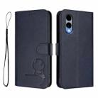 For Fujitsu Arrows We2 F-52E Litter Panda Embossing RFID Leather Phone Case with Lanyard(Blue) - 2