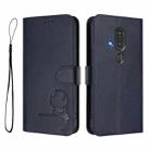 For Fujitsu FCNT Rakuraku F-53E Litter Panda Embossing RFID Leather Phone Case with Lanyard(Blue) - 2