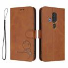 For Fujitsu FCNT Rakuraku F-53E Litter Panda Embossing RFID Leather Phone Case with Lanyard(Brown) - 2
