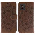 For Samsung Galaxy XCover7 Pro Sun Mandala Embossing Pattern Phone Leather Case(Brown) - 1