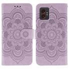 For Samsung Galaxy XCover7 Pro Sun Mandala Embossing Pattern Phone Leather Case(Purple) - 1