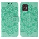 For Samsung Galaxy XCover7 Pro Sun Mandala Embossing Pattern Phone Leather Case(Green) - 1