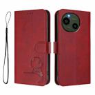For Sharp Aquos R9 SH-51E Litter Panda Embossing RFID Leather Phone Case with Lanyard(Wine Red) - 2