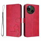 For Sharp Aquos R9 SH-51E Litter Panda Embossing RFID Leather Phone Case with Lanyard(Rose Red) - 2