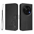For Sharp Aquos R9 Pro SH-54E Litter Panda Embossing RFID Leather Phone Case with Lanyard(Black) - 2