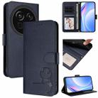 For Sharp Aquos R9 Pro SH-54E Litter Panda Embossing RFID Leather Phone Case with Lanyard(Blue) - 1