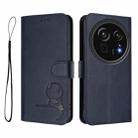 For Sharp Aquos R9 Pro SH-54E Litter Panda Embossing RFID Leather Phone Case with Lanyard(Blue) - 2