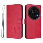 For Sharp Aquos R9 Pro SH-54E Litter Panda Embossing RFID Leather Phone Case with Lanyard(Rose Red) - 2