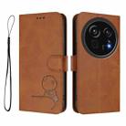 For Sharp Aquos R9 Pro SH-54E Litter Panda Embossing RFID Leather Phone Case with Lanyard(Brown) - 2
