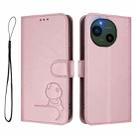 For Sharp Aquos R10 Litter Panda Embossing RFID Leather Phone Case with Lanyard(Pink) - 2