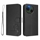 For Sharp Aquos R10 Litter Panda Embossing RFID Leather Phone Case with Lanyard(Black) - 2