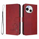 For Sharp Aquos Sense9 Plus Litter Panda Embossing RFID Leather Phone Case with Lanyard(Wine Red) - 2