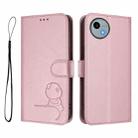 For Sharp Aquos wish4 SH-52E Litter Panda Embossing RFID Leather Phone Case with Lanyard(Pink) - 2
