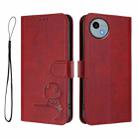 For Sharp Aquos wish4 SH-52E Litter Panda Embossing RFID Leather Phone Case with Lanyard(Wine Red) - 2