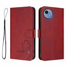 For Sharp Aquos wish5 Litter Panda Embossing RFID Leather Phone Case with Lanyard(Wine Red) - 2
