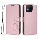 For Asus ROG Phone 8 / 8 Pro Litter Panda Embossing RFID Leather Phone Case with Lanyard(Pink) - 2