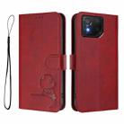 For Asus ROG Phone 8 / 8 Pro Litter Panda Embossing RFID Leather Phone Case with Lanyard(Wine Red) - 2