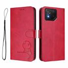For Asus ROG Phone 8 / 8 Pro Litter Panda Embossing RFID Leather Phone Case with Lanyard(Rose Red) - 2