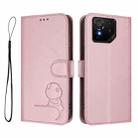 For Asus ROG Phone 9 / 9 Pro Litter Panda Embossing RFID Leather Phone Case with Lanyard(Pink) - 2