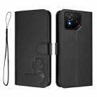 For Asus ROG Phone 9 / 9 Pro Litter Panda Embossing RFID Leather Phone Case with Lanyard(Black) - 2