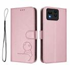 For Asus Zenfone 11 Ultra Litter Panda Embossing RFID Leather Phone Case with Lanyard(Pink) - 2
