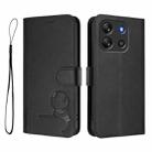 For Blackview Oscal Flat 1C Litter Panda Embossing RFID Leather Phone Case with Lanyard(Black) - 2
