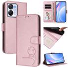 For Blackview Oscal Modern 8 / Color 8 Litter Panda Embossing RFID Leather Phone Case with Lanyard(Pink) - 1