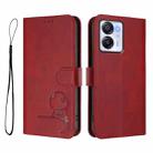 For Blackview Oscal Modern 8 / Color 8 Litter Panda Embossing RFID Leather Phone Case with Lanyard(Wine Red) - 2