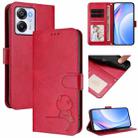 For Blackview Oscal Modern 8 / Color 8 Litter Panda Embossing RFID Leather Phone Case with Lanyard(Rose Red) - 1