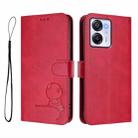 For Blackview Oscal Modern 8 / Color 8 Litter Panda Embossing RFID Leather Phone Case with Lanyard(Rose Red) - 2