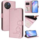 For Blackview Shark 8 / Oscal Tiger 12 Litter Panda Embossing RFID Leather Phone Case with Lanyard(Pink) - 1