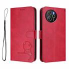 For Blackview Shark 8 / Oscal Tiger 12 Litter Panda Embossing RFID Leather Phone Case with Lanyard(Rose Red) - 2