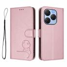 For Blackview Shark 9 5G Litter Panda Embossing RFID Leather Phone Case with Lanyard(Pink) - 2
