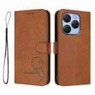 For Blackview Shark 9 5G Litter Panda Embossing RFID Leather Phone Case with Lanyard(Brown) - 2