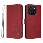 For Blackview Wave 6C Litter Panda Embossing RFID Leather Phone Case with Lanyard(Wine Red) - 2