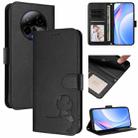 For BLU Bold K50 Litter Panda Embossing RFID Leather Phone Case with Lanyard(Black) - 1