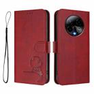 For BLU Bold K50 Litter Panda Embossing RFID Leather Phone Case with Lanyard(Wine Red) - 2