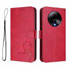 For BLU Bold K50 Litter Panda Embossing RFID Leather Phone Case with Lanyard(Rose Red) - 2