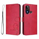 For BLU C9 Litter Panda Embossing RFID Leather Phone Case with Lanyard(Rose Red) - 2