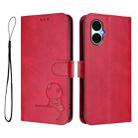 For BLU G53 Litter Panda Embossing RFID Leather Phone Case with Lanyard(Rose Red) - 2