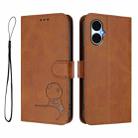 For BLU G53 Litter Panda Embossing RFID Leather Phone Case with Lanyard(Brown) - 2