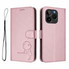 For BLU G54 Litter Panda Embossing RFID Leather Phone Case with Lanyard(Pink) - 2