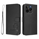 For BLU G54 Litter Panda Embossing RFID Leather Phone Case with Lanyard(Black) - 2