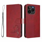 For BLU G54 Litter Panda Embossing RFID Leather Phone Case with Lanyard(Wine Red) - 2