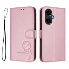 For BLU G64 Litter Panda Embossing RFID Leather Phone Case with Lanyard(Pink) - 2